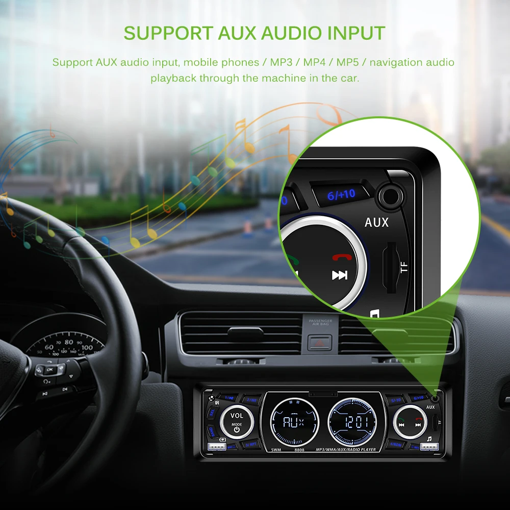 Auto Bluetooth Stereo Audio În planșa de Bord Radio MP3 Player de la Distanță Controler USB Încărcător Suport USB TF, AUX Receptor FM