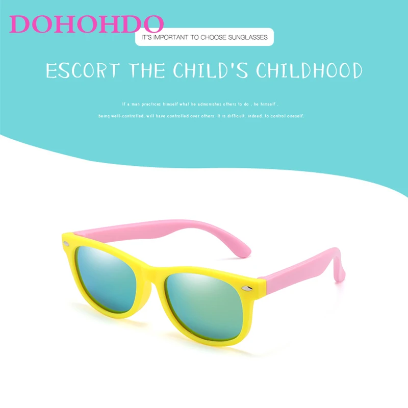 DOHOHDO Copii ochelari de Soare pentru Copii Lentile Polarizate Ochelarii Fete Baieti Silicon pentru Copii Cadouri pentru Copii Ochelari de protectie UV400 Oglindă