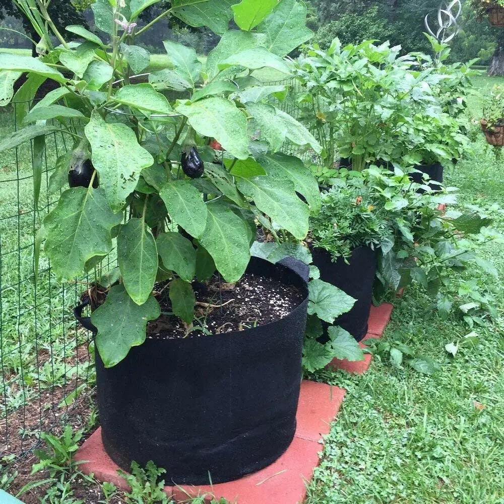 4buc Tesatura Crească Saci Respirabil Vase de Plantat Rădăcină Husă Container de Plante Inteligent Vase cu Mânere Grădină Consumabile