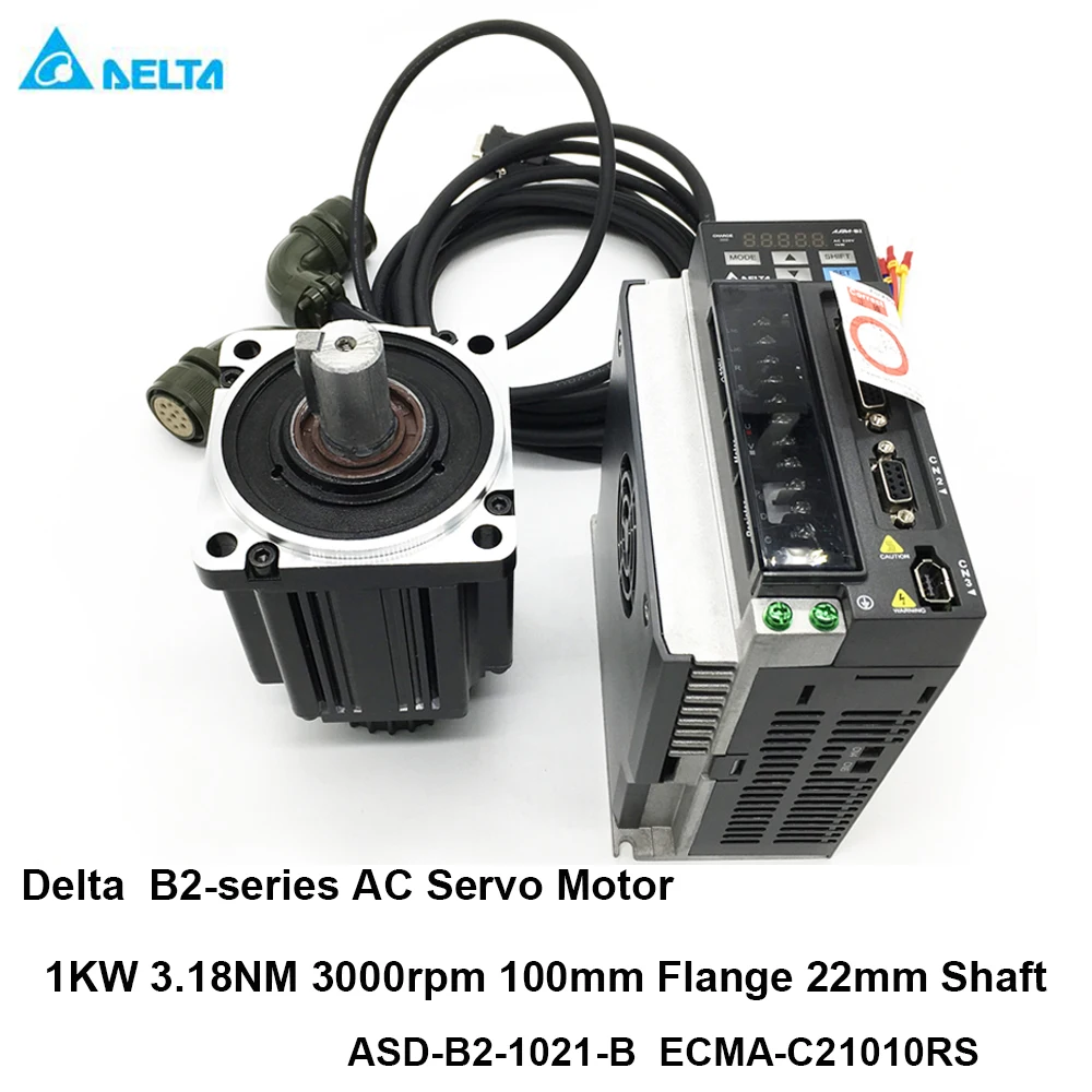 1KW Delta AC Servo 3.18 NM 3000rpm 17bit ASD-B2-1021-B ECMA-C21010RS ECMA-C21010SS 100MM Motor cu Frână Drive Kit & 3m Cablu