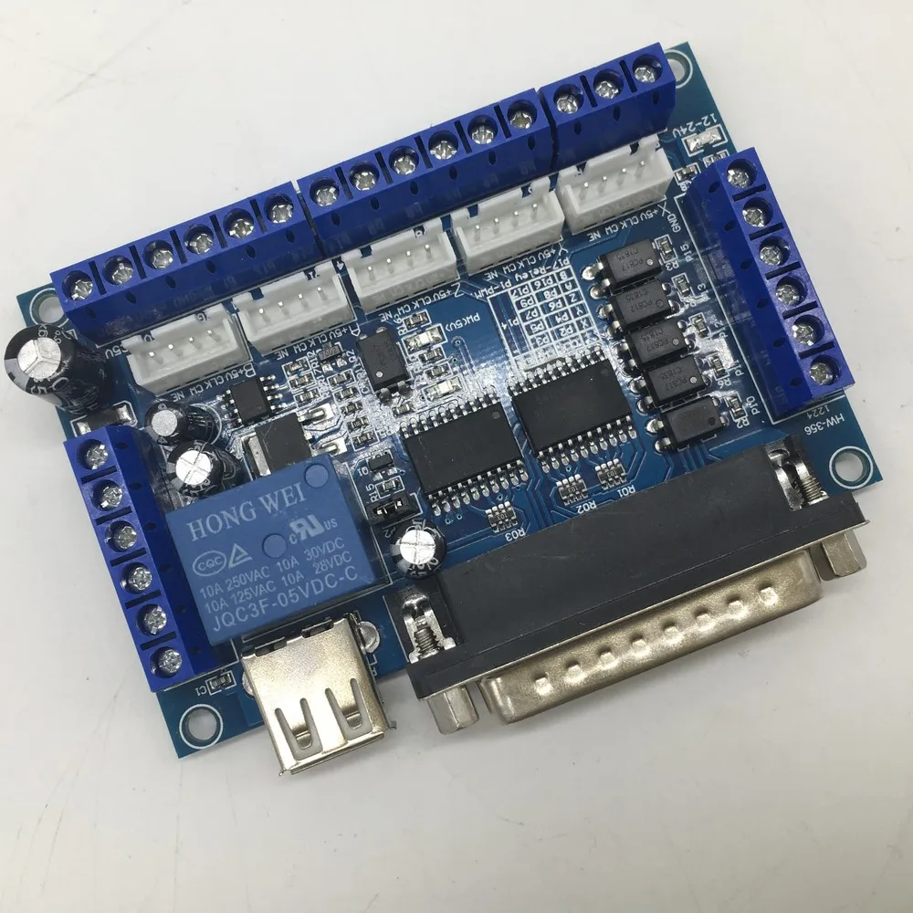 5 Axe CNC Breakout Board de Interfață cu USB+ 25 Pini Cablu pentru Stepper Driver MACH3 CNC Router Bord de Control al imprimantei 3D