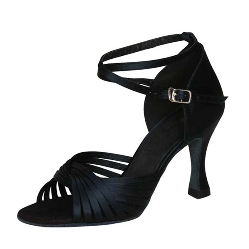DILEECHI Profesionale clasic din satin femei latină pantofi de dans sală de Bal pantofi de dans Salsa party dans pătrat pantofi cu talpa moale