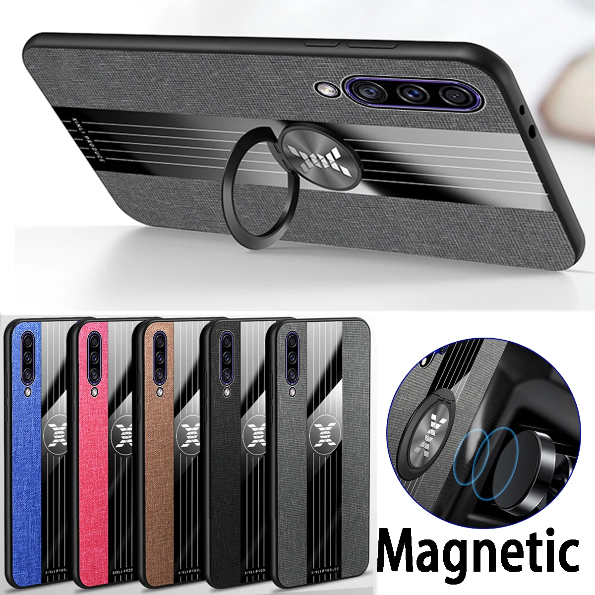 Magnetic pânză caz de telefon pentru Samsung Galaxy M31 M315F M21 M30S M307 M60 M 21 31 30 de ani ' 60 3D degetul inelar, TPU moale capacul