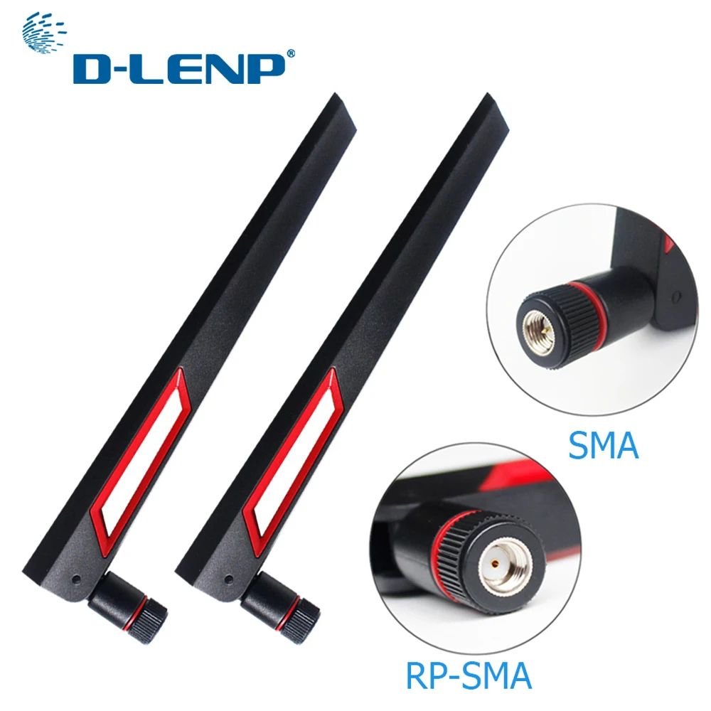 Dlenp 2 buc 2.4 G 5G 5.8 G Antenă wifi Dual Band 12dBi Antena Router Antena SMA Male (pin)/ RP-SMA Male(gaura)