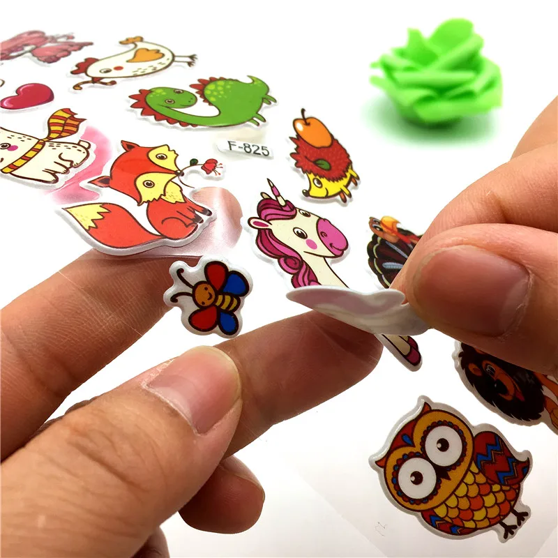 Happyxuan 24 Coli/lot Copil 3D Bubble Abțibilduri cu Animale Desene animate Profesor de Școală Recompensa Scrapbooking Jucării la Grădiniță Copilul