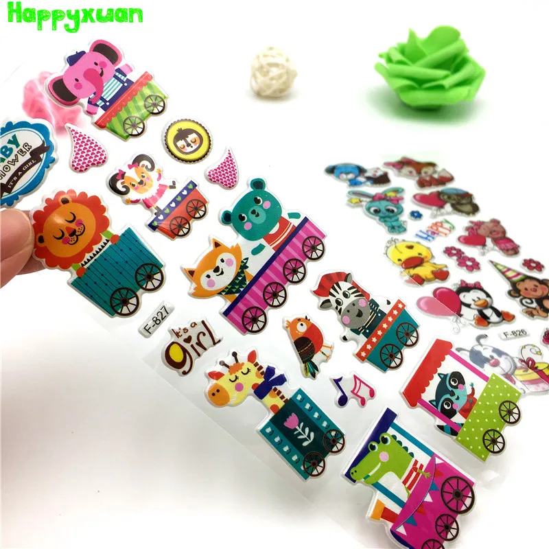 Happyxuan 24 Coli/lot Copil 3D Bubble Abțibilduri cu Animale Desene animate Profesor de Școală Recompensa Scrapbooking Jucării la Grădiniță Copilul
