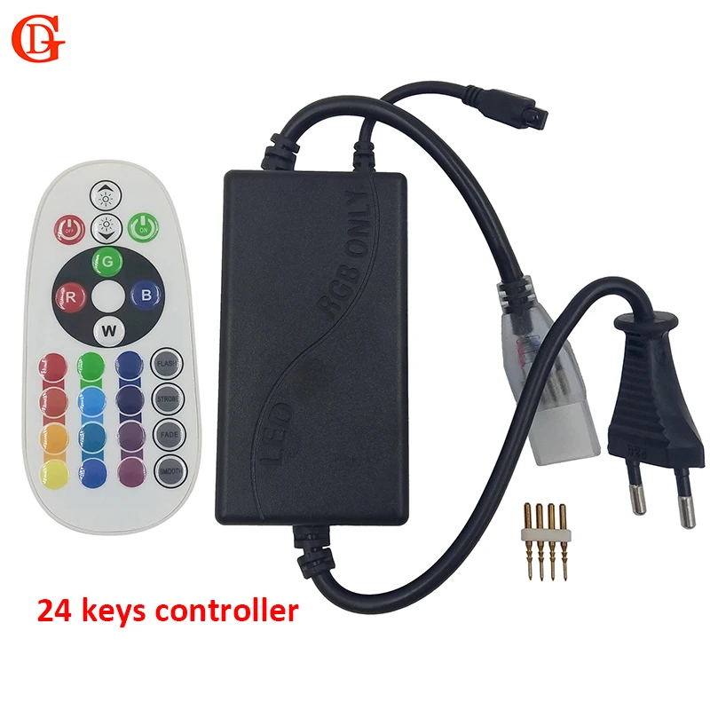 AC 220V RGB 5050/3528 Benzi cu Led-uri Controler 24 Taste Wireless IR Control de la Distanță Dimmer sau Sârmă de Control 16/8 Funcții Controler