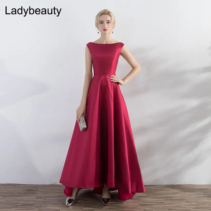 Ladybeauty New Sosire Elegant De Vin Roșu Seara Rochie High-Low Scurta Fata Lunga Spate Siret Oficiale De Partid Plus Dimensiune Rochii