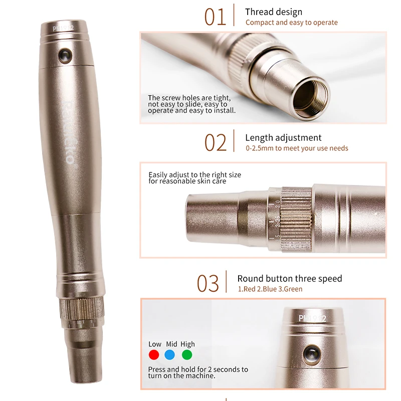 Ultima Micro-Needling Stilou Wireless Profesional Derma Rulare Pen Electric Derma Instrumente De Microneedling Pen Înșurubați Acul Cartuș