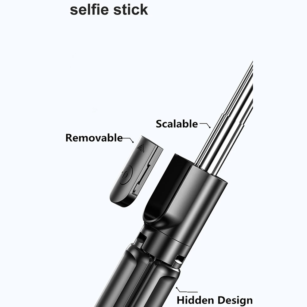 3 in 1 Wireless Bluetooth Selfie Stick Trepied Pliabil Mini Trepied, Monopod Extensibil cu Control de la Distanță Pentru iPhone IOS, Android