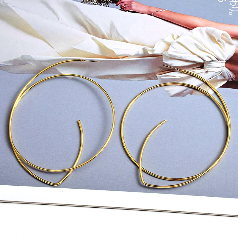 Nou stil simplu cercei declarație de Aur de metal rotund cercel moda bijuterii accesorii pentru femei en-gros