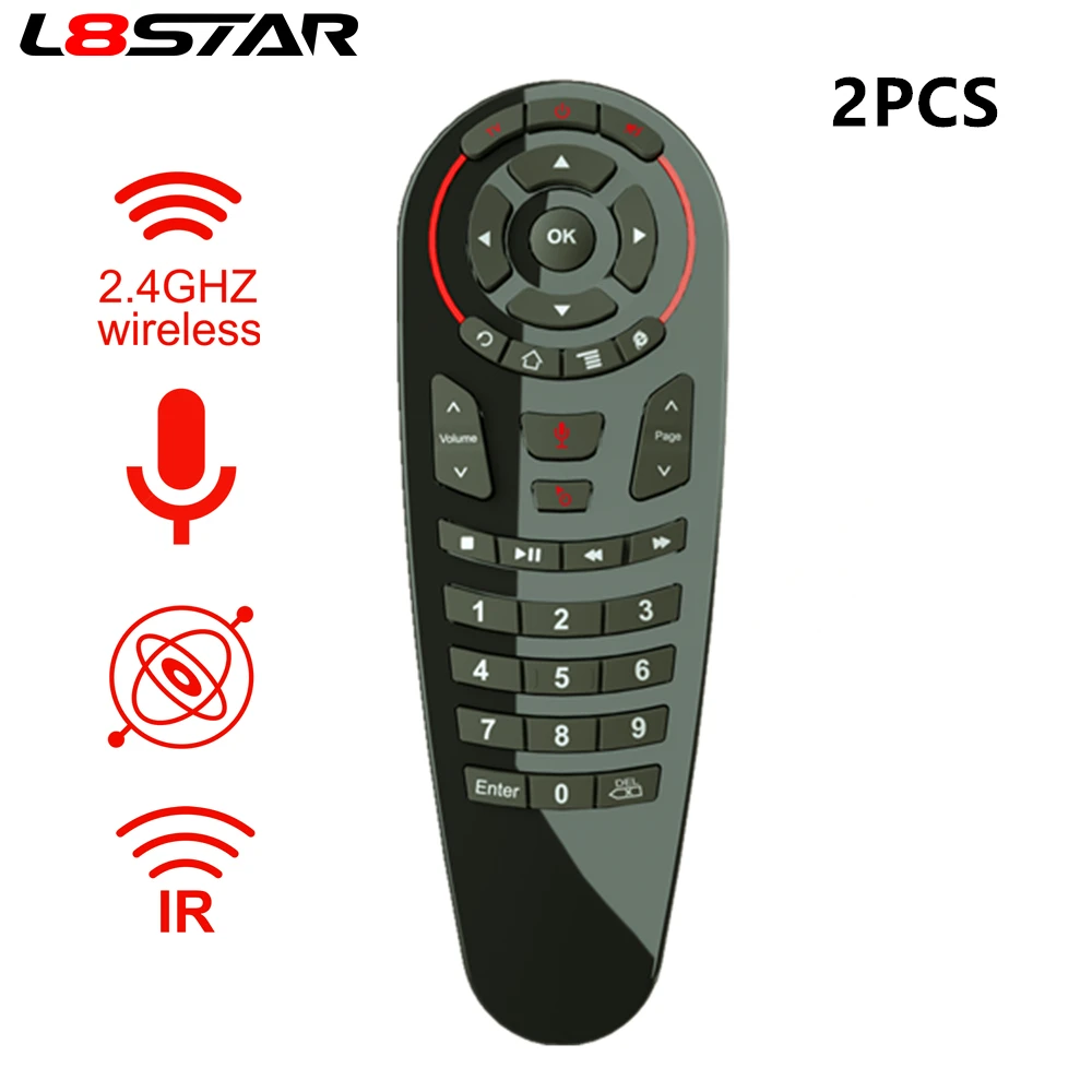 2 buc L8star G30S Vocea Aer Mouse-ul Android Tv Gyro 33 taste IR de Învățare TV control de la Distanță controler de 2.4 G Wireless Air Mouse-ul de la Distanță
