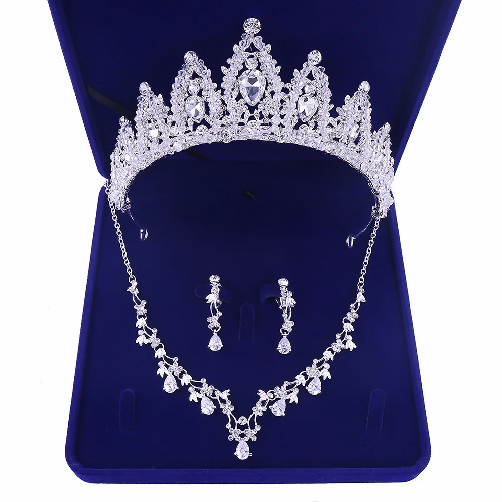 Țeapă Placate Cu Stras De Cristal Perla Faux Colier+Cercei Set Bijuterii Pentru Mireasa Mireasa Nunta
