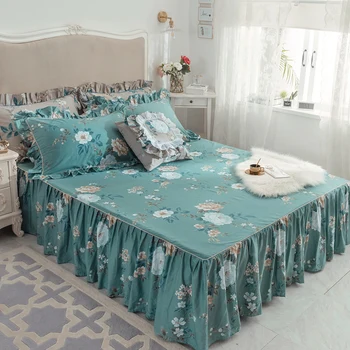 2/4buc set de lenjerie de pat twin regina king size, lenjerie de pat reactive de imprimare carpetă acopere stabilit stil pastorală acasă set de pat pat fusta