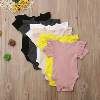 2018 Brand Fata Bodysuit Pulover Tricotate Pentru Copilul Nou-Născut Zburli Maneca Lunga Iarna Cald Body Haine Pentru Fete Drăguț