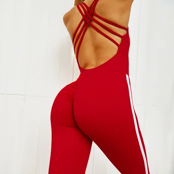 2019 Noi Femei Yoga de Fitness Backless Salopete Body Fitness Salopetă Sexy Costum Sport Jambiere Salopeta Combinaison Sport Set