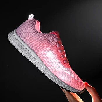 2020 Pantofi Plat pentru Femei de Moda Adidasi Casual Formatori Respirabil Ochiurilor Doamnelor Apartamente Platforma Pantofi Roz Alb Negru Adidasi