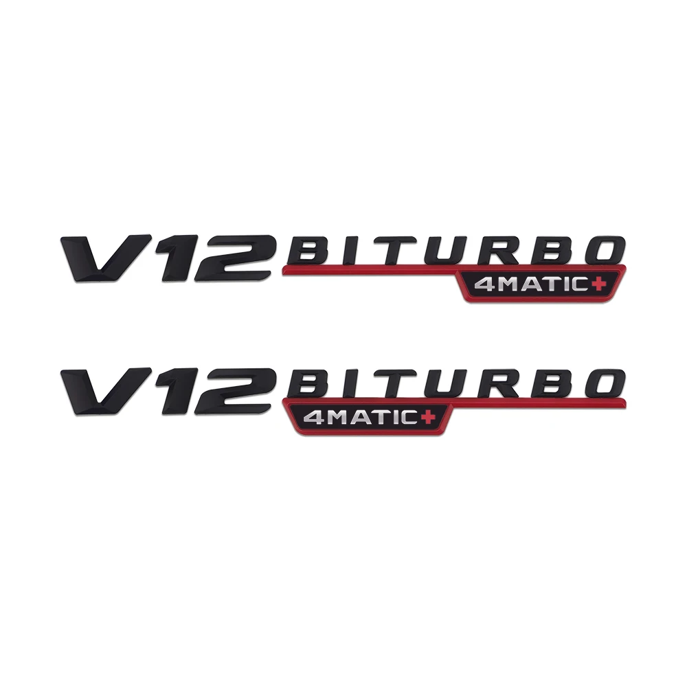 2 buc V12 BITURBO 4MATIC Logo Litere Autocolant Pentru Mercedes-Benz C E S G Clasa SL ML W221 W205 W210 W211 W212 Fender Insigna Decal