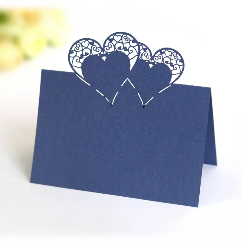 100buc invitatie de Nunta card loc de card in forma de inima gol laser fluture card creative masă card de valentine dragoste carte poștală 6Z