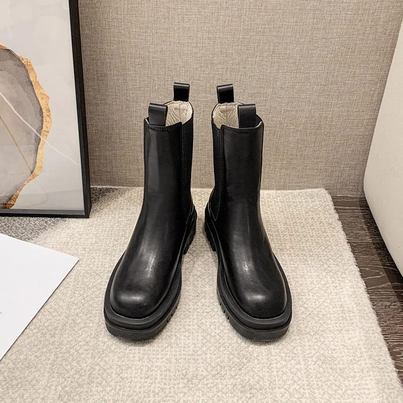 Cizme Femei Toamna și Iarna, de Epocă, Cald Gros negru din Piele Pantofi de sex Feminin coreeană Biroul de Bază Botas Dr Muje