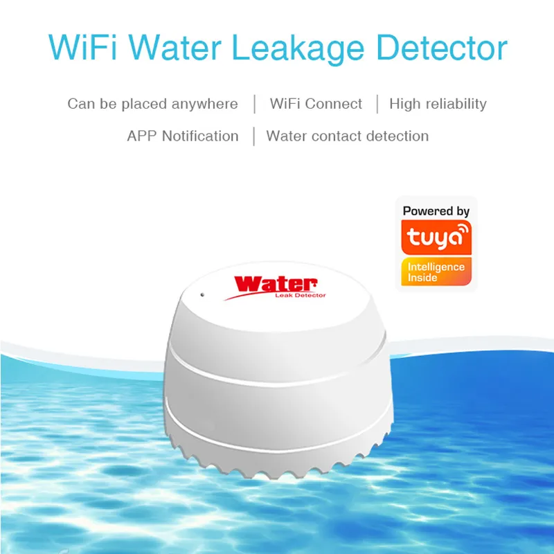 EARYKONG Wifi Apă Detector de Scurgere Senzor de Alarmă Detector de Scurgeri de Sunet Tuyasmart de Viață Inteligentă APP de Alertă pentru Inundații Preaplin de Securitate