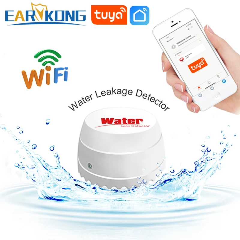 EARYKONG Wifi Apă Detector de Scurgere Senzor de Alarmă Detector de Scurgeri de Sunet Tuyasmart de Viață Inteligentă APP de Alertă pentru Inundații Preaplin de Securitate