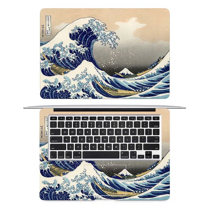 Japonia Tradițională Ukiyoe Tsunami Laptop Autocolant Full Cover Piele pentru MacBook Air/Pro/Retina 11 12 13 15 inch Mac Notebook Decal