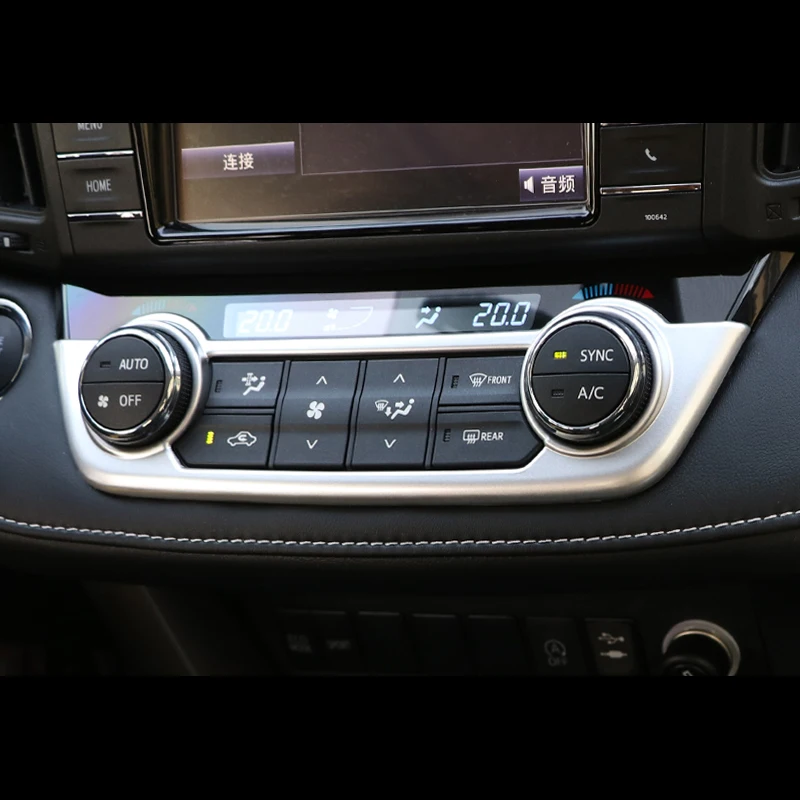 2013 14 15 16 17 2018 AC Aer Conditionat Consola centrala Comutator Capac Panou Ornamental Accesorii Auto ABS Mat pentru Toyota RAV4
