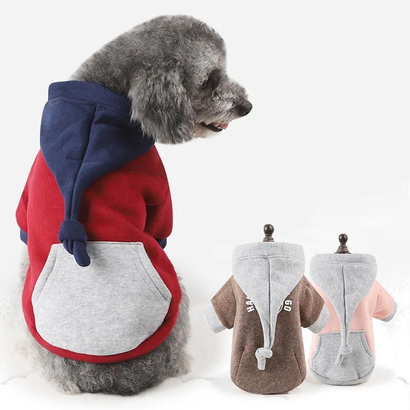 Câine Haine de Iarnă de Companie Costum de Moda Coada Lunga Pac Puppy Dog Hanorace Pulover de Lână Cald Îmbrăcăminte pentru Caine Pisici Roșu