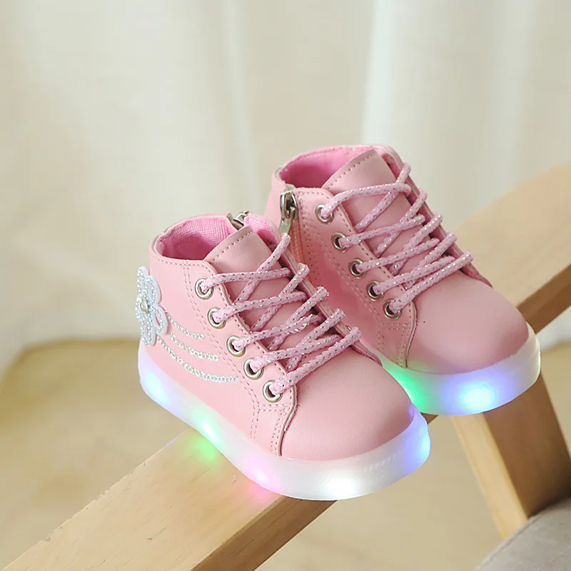 2020 Primăvara și toamna noi pentru copii pantofi casual led-uri de Diamant pantofi pentru copii baieti si fete de flori lumina bord adidași XZ19098
