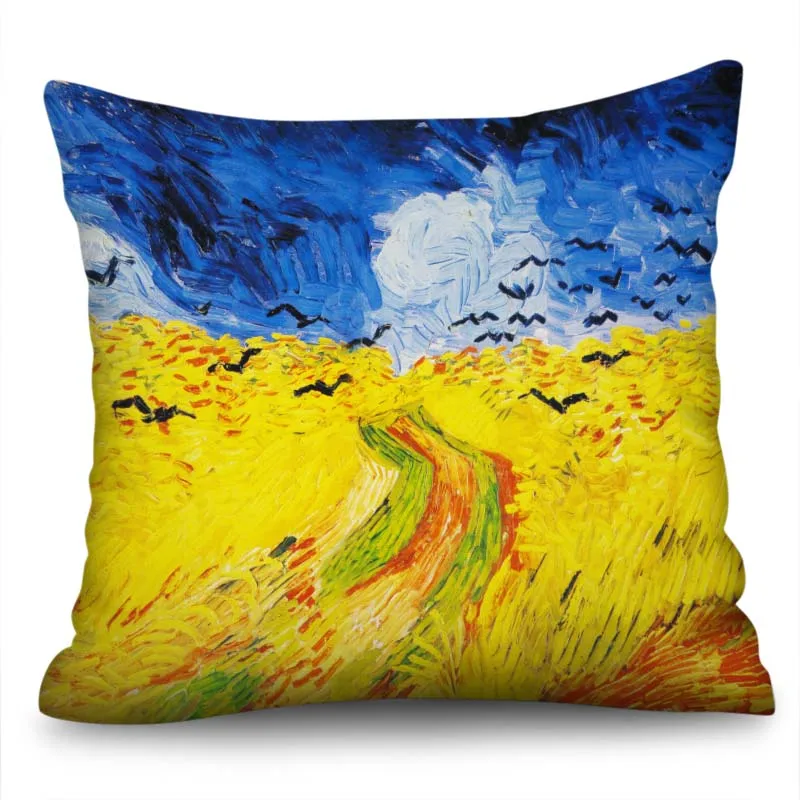 Van Gogh Pictura in Ulei Capac Pernă Canapea Acasă Decorative, fețe de Pernă, de Floarea-soarelui de Auto-portret Starry Sky Print față de Pernă