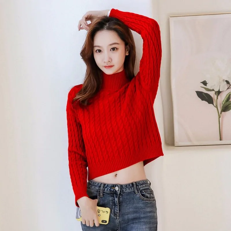 Poftă De Mâncare Cu Dungi Pulover Tricotate Femei 2020 Toamna Iarna Versiunea Coreeană A Roling Pulover Feminin Casual Ruched Fata