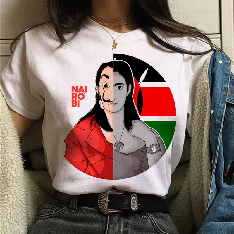 Maycaur Casa de Hârtie Tricou Nou Bani Jaf Femei La Casa De Papel Tricou Amuzant Top Tee de Moda Haine de Femeie T-shirt