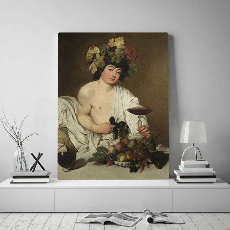 Picturi Bacchus Caravaggio Capodopera de Arta de Perete Panza Modular Imagine HD de Imprimare Postere Nici un Cadru Pentru Living Decor Acasă