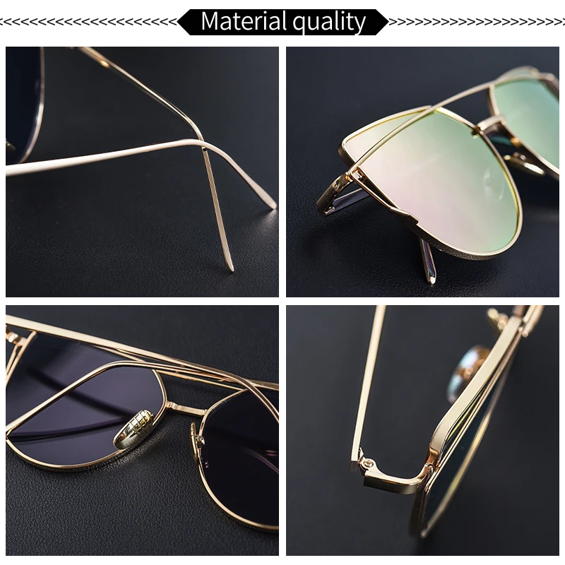 W&E Noua Moda Ochi de Pisică ochelari de Soare Femei Oglindă Reflectorizantă de Lux de Brand Designer de Metal Cadru din aliaj de Lentile UV400 ochelari de Soare Retro