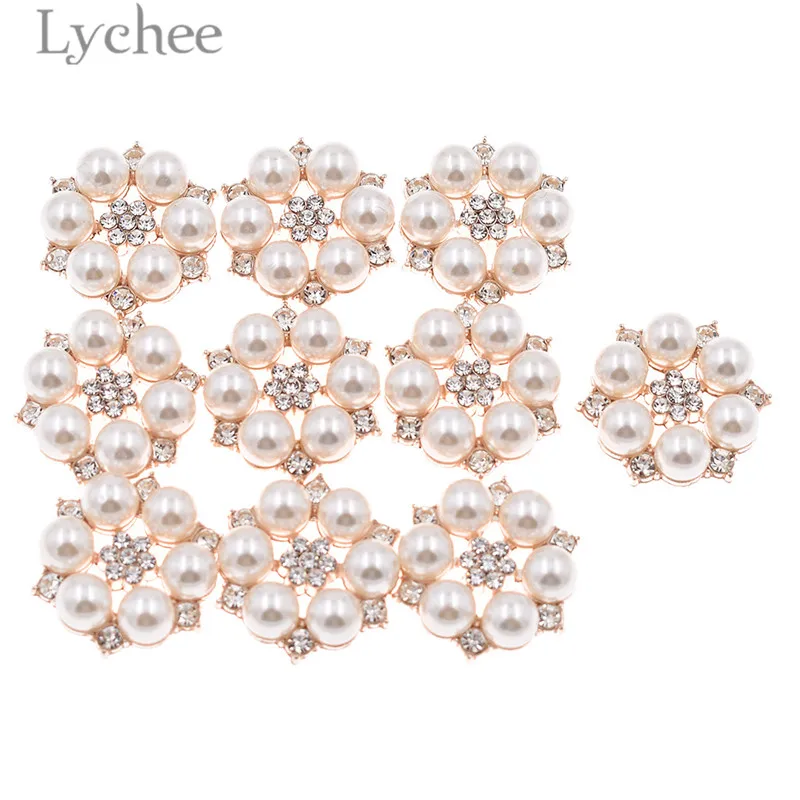 Lychee Viața 10buc Simulat Butoane Perla de Cristal Stras Floare de Design Buton DIY Consumabile de Cusut Pentru Confectii