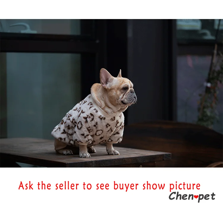 Moda de Lux, Haine de Câine de Companie Haine pentru Iarna Leopard de Imprimare Bulldog francez Strat Moale Designer de Mediu Câine Haine de Blană Hanorace