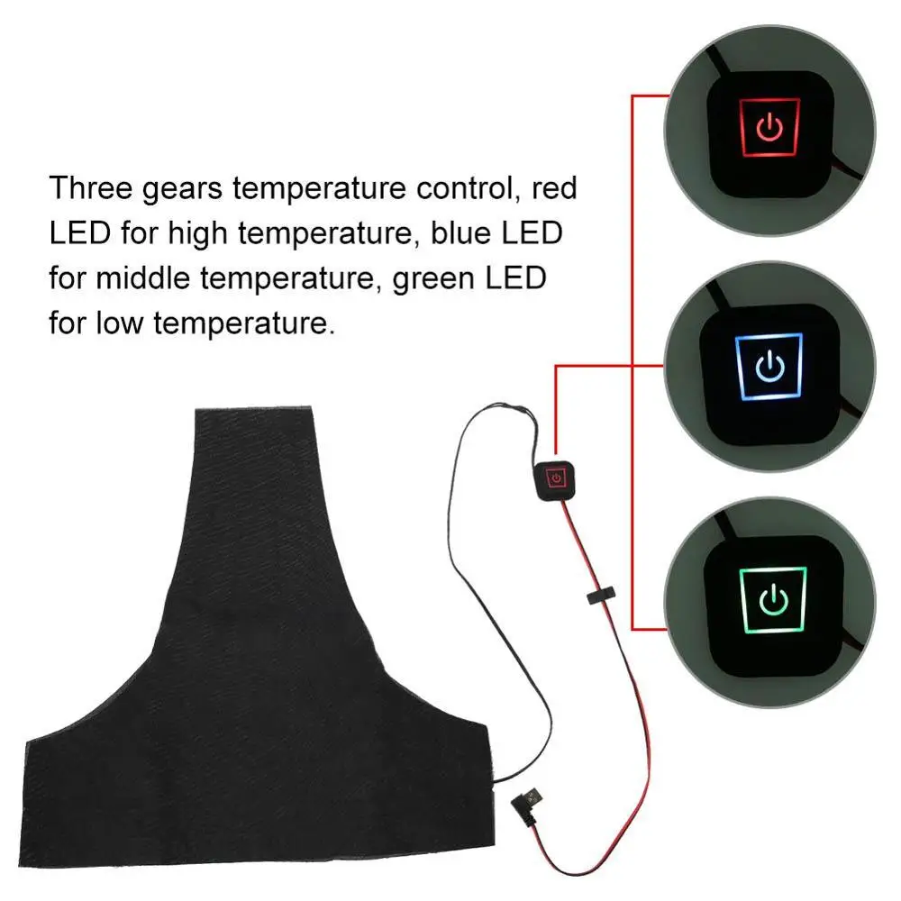 În formă de T Electric de Încălzire Pad USB Lavabil Temperatura Reglabila DIY Foaie de Încălzire Pentru Încălzit Sacou Vesta Cald Foaie de Încălzire