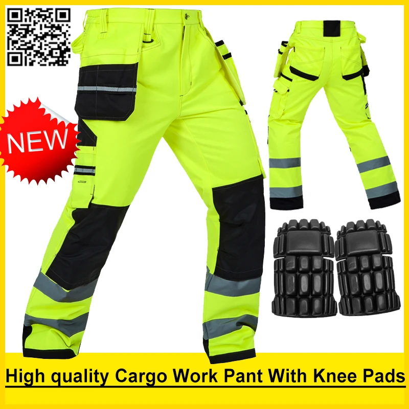 Bauskydd Mens Durabil de lucru pantaloni de siguranță îmbrăcăminte de lucru multi-buzunar de pantaloni cu genunchiere de lucru de siguranță pantaloni transport gratuit