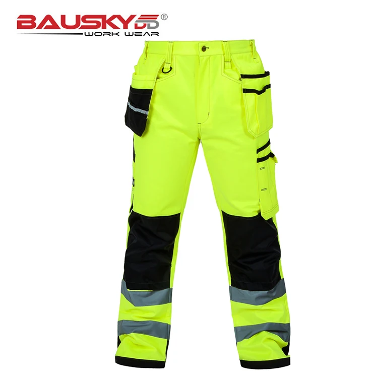 Bauskydd Mens Durabil de lucru pantaloni de siguranță îmbrăcăminte de lucru multi-buzunar de pantaloni cu genunchiere de lucru de siguranță pantaloni transport gratuit