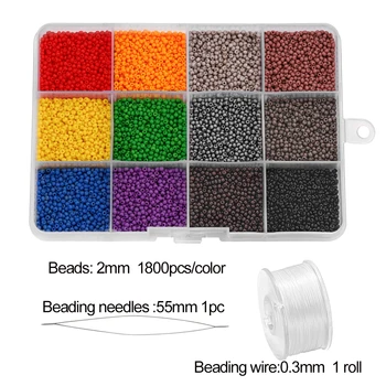 21600pcs 2mm Farmec Sticlă cehă Margele de Semințe Rotunde Liber Distanțier Delica Margele Pentru Bijuterii DIY Face Provizii Accesorii Cercei