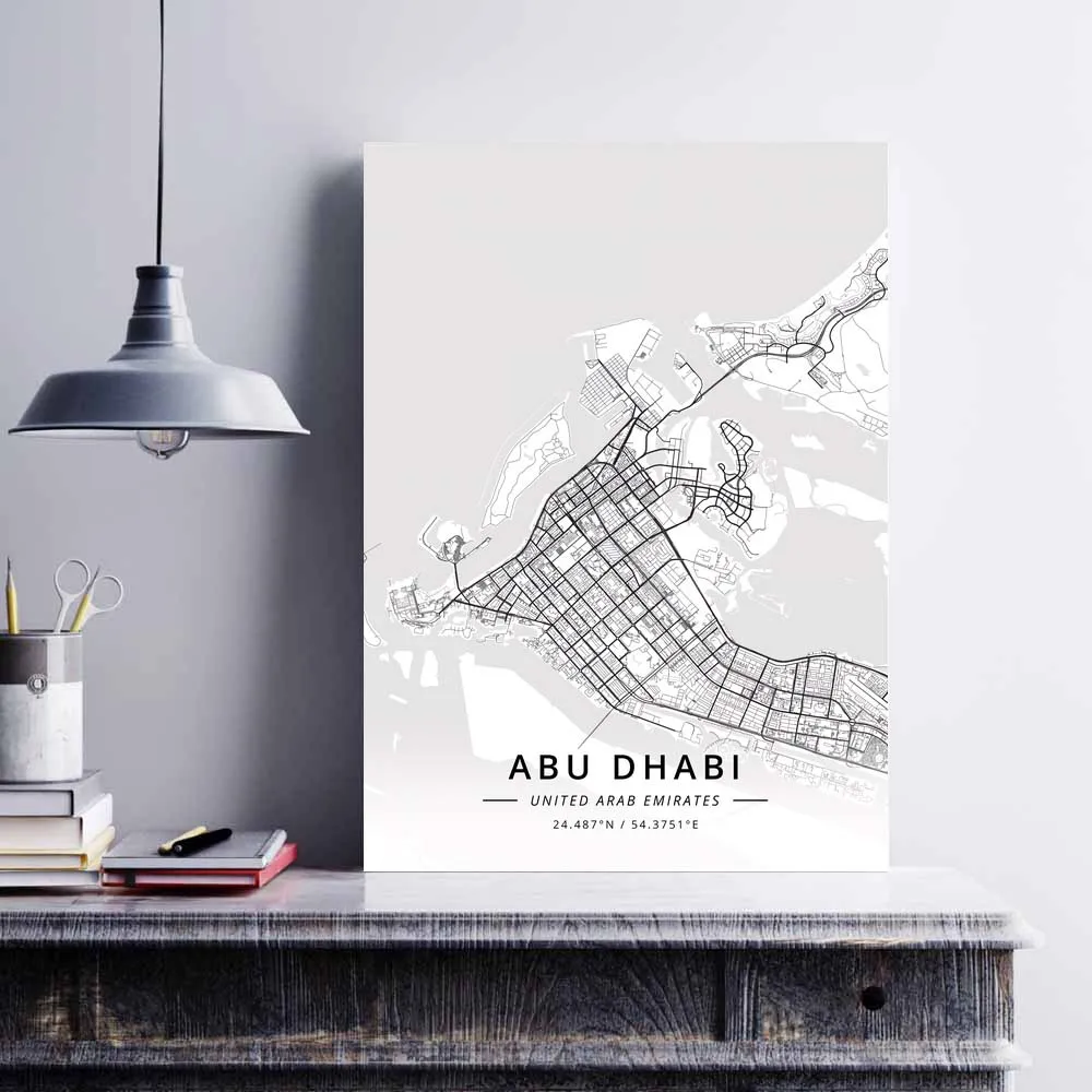 Abu Dhabi, Dubai, Sharjah, emiratele arabe unite Hartă Poster