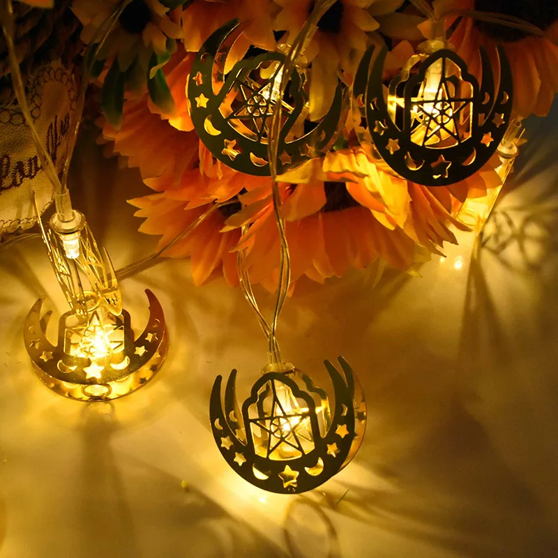 10LED Eid Mubarak Lumina Ghirlanda Baterie Luna Șir Lumina Ramadan Eid Mubarak Decoratiuni pentru Casa Nunta Petrecere de Anul Nou Suppli