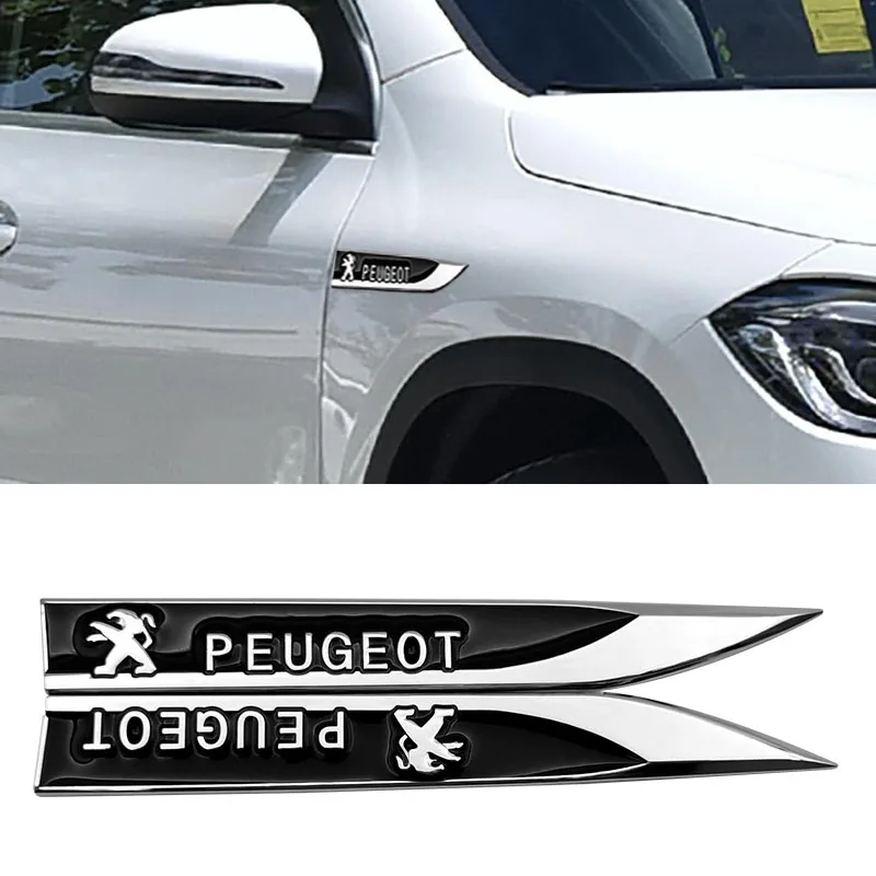 2 buc Metal Insigna 3D Autocolant Decal Logo-ul Aripile Laterale Pentru Peugeot 107 108 206 207 307 308 508 2008 3008 Stil de Styling Auto