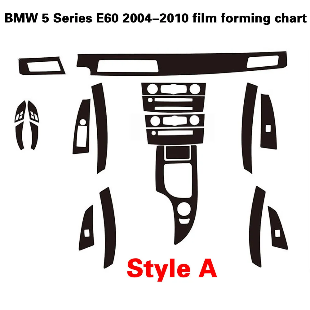 Pentru BMW Seria 5 E60 2004-2010 Interior Panou de Control Central Mânerul Ușii 5D Fibra de Carbon Autocolante, Decalcomanii Auto styling Dotari