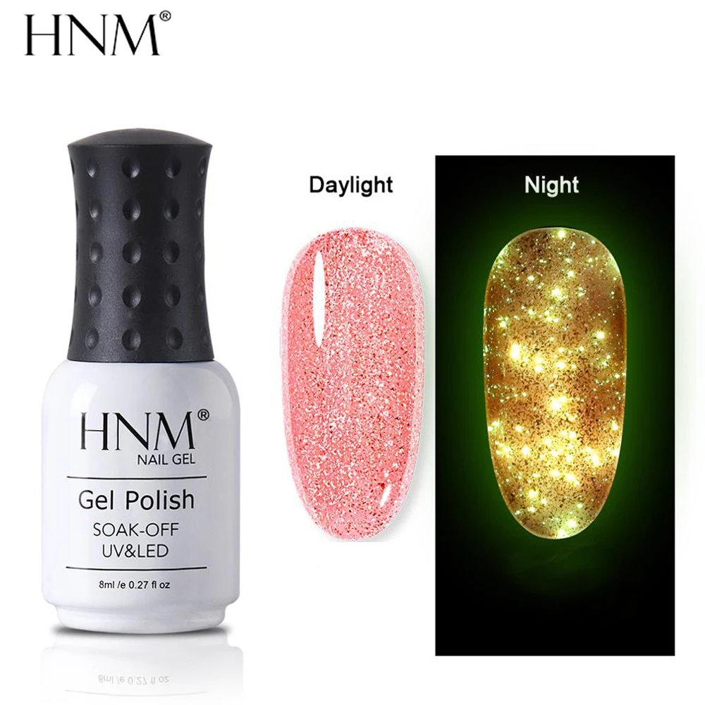 HNM Luminos Rose de Aur unghii cu Gel Unghii Kit 6pcs Noapte Strălucire În Întuneric Ochi de Pisica Gelpolish Vernis LED UV Semi Permanent Cu Magnet