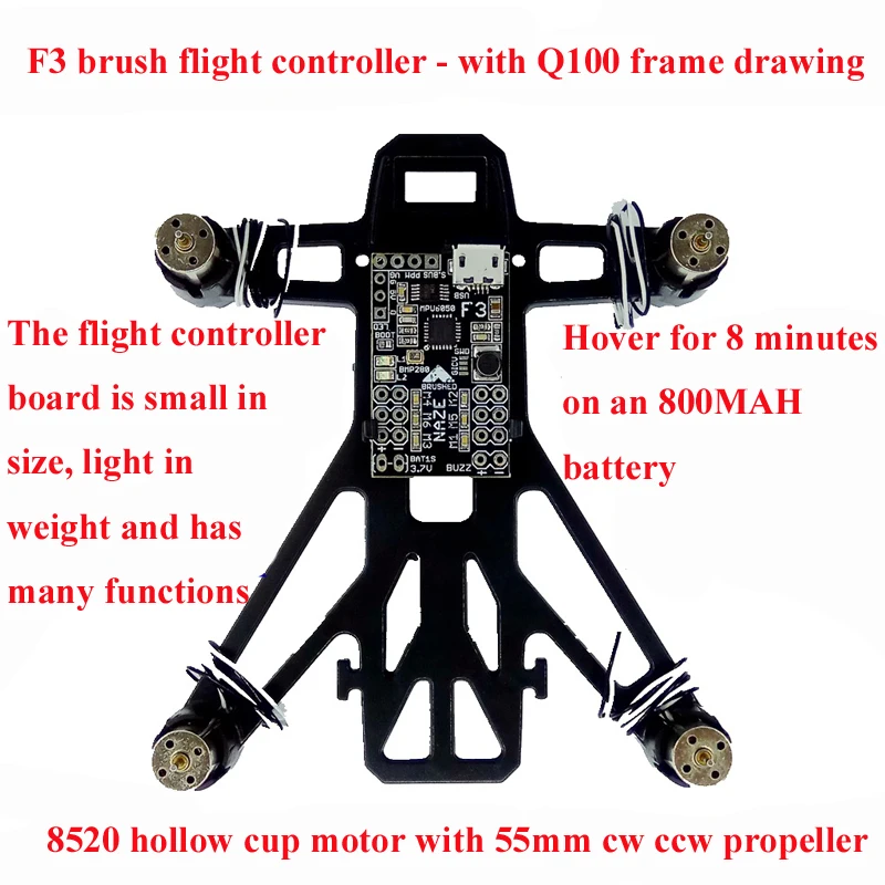 1 BUC 1S STM32 F3 FC BF Firmware Periat de Control al Zborului Bord Amami Pentru FPV Quadcopter 716 8520 Perie Gol Cupa cu Motor RC Piese de BRICOLAJ