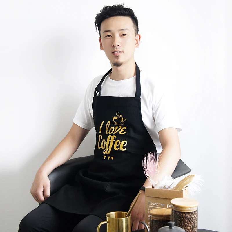 Caracteristici frige magazin de cafea șorț de bumbac lenjerie de artă din bumbac pentru bărbați personalitate creatoare bucătărie Americană moda coreeană