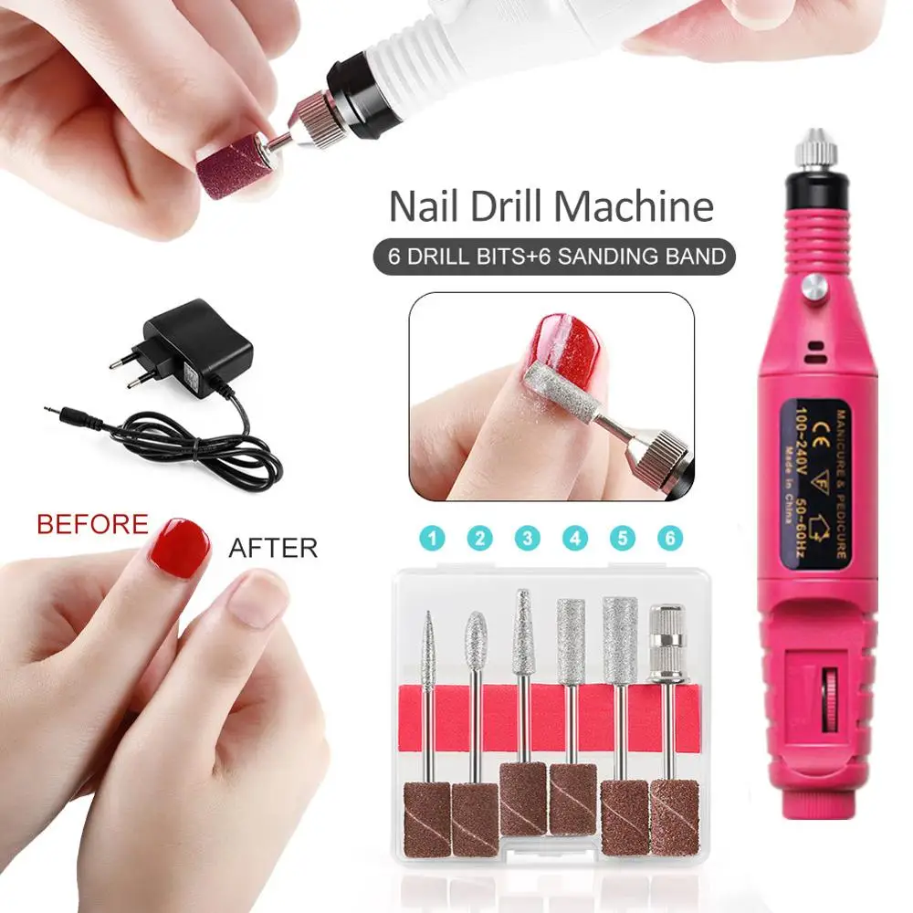 1Set Electric Profesional de Unghii Mașină de Găurit Kit Manichiura Aparat Nail Art Pen Pedichiura pila de Unghii Nail Art Tools Kit Gel Elimina