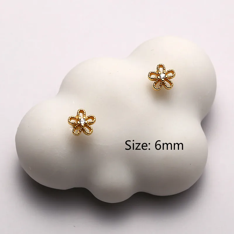 Fengxiaoling Modern Minimalist Reale Argint 925 Mini Mic Zircon Floare Stud Cercei Pentru Femeile Student Bijuterii